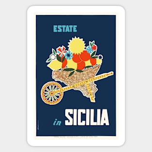 Estate in Sicilia, Travel Poster Sticker